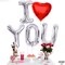 40-Inch Silver ‘I Love You’ Foil Balloon – Giant Heart Balloon for Him, Valentine’s Day & Romantic Party Decorations